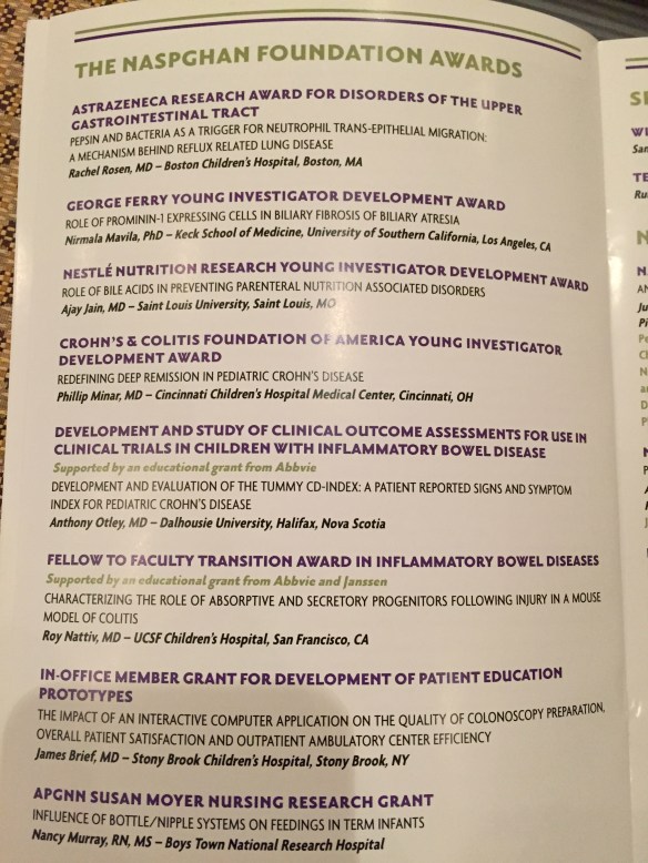 NASPGHAN Foundation Awards