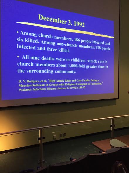 High case fatality among those who claimed religious exemptions to vaccine