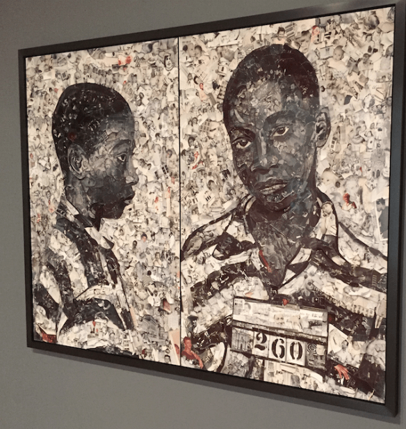 Vik Muniz Art. George Stinney Jr, the youngest person executed in U.S. at age 14 years. This artwork is composed of hundreds of pictures. 