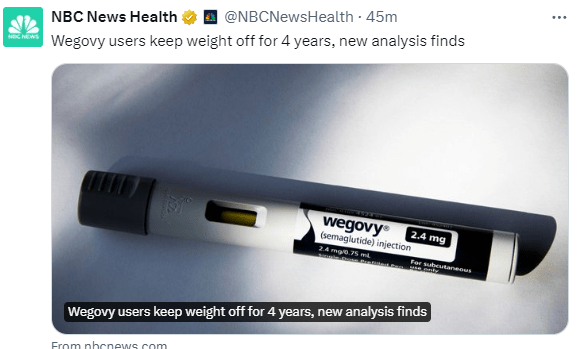 nbc news semaglutide Semaglutide Keeps Weight Off at Four Year Mark