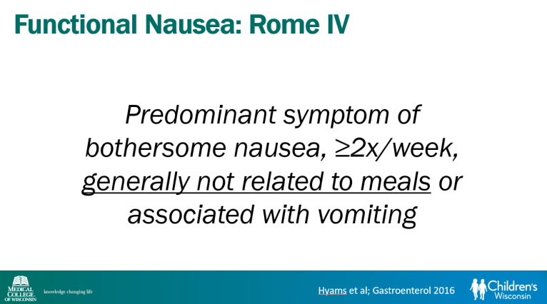 Functional Nausea Rome Dr. Katja Karrento: Chronic Nausea — Evidence of a Complex Syndrome ...